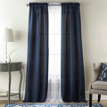 Stratford Park Navy Curtains, Light Filtering Window Curtains 84 Inches Long, Rod Pocket 2 Curtain Panels & 2 Sheers