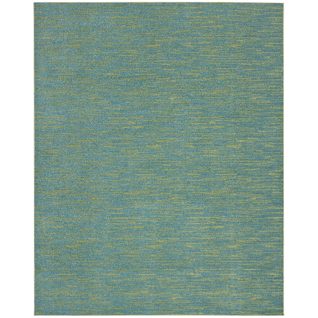 Nourison Essentials Indoor/Outdoor Blue Green 7' X 10' Area -Rug, Easy -Cleaning, Non Shedding, Bed Room, Living Room, Dining Room, Backyard, Deck, Patio (7X10)