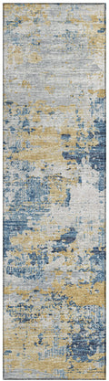 Addison Rugs Indoor/Outdoor Accord Aac34 Blue Washable 2'3" X 7'6" Indoor Outdoor Runner Rug, Easy Clean, Machine Washable, Non Shedding, Bedroom, Living Room, Dining Room, Kitchen, Patio Rug