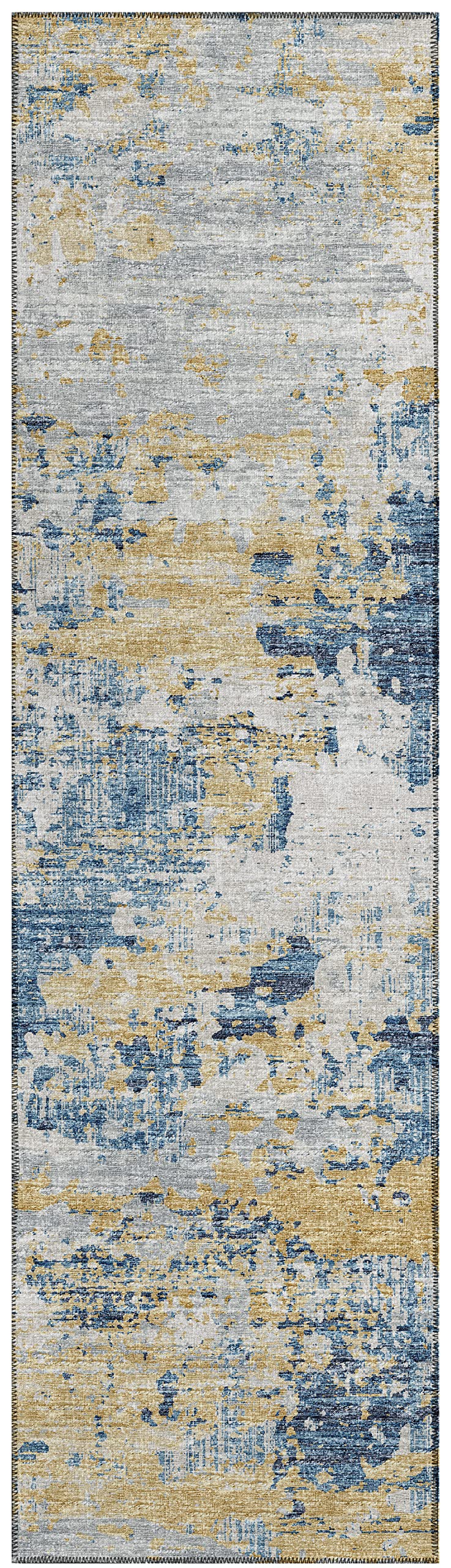 Addison Rugs Indoor/Outdoor Accord Aac34 Blue Washable 2'3" X 7'6" Indoor Outdoor Runner Rug, Easy Clean, Machine Washable, Non Shedding, Bedroom, Living Room, Dining Room, Kitchen, Patio Rug