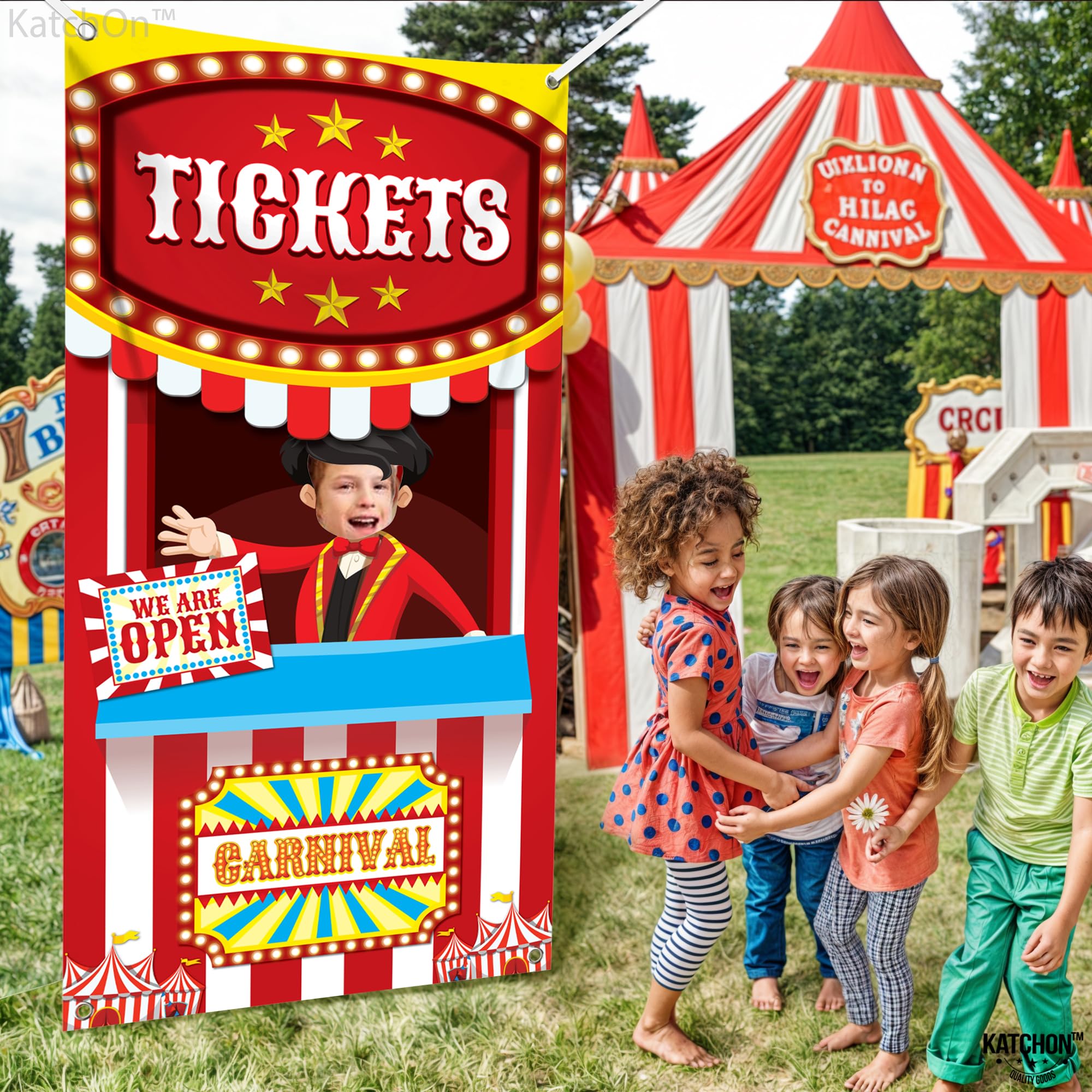 Katchon, Carnival Ticket Booth Stand Banner - 72X36 Inch | Carnival Theme Party Decorations | Carnival Decorations For Carnival