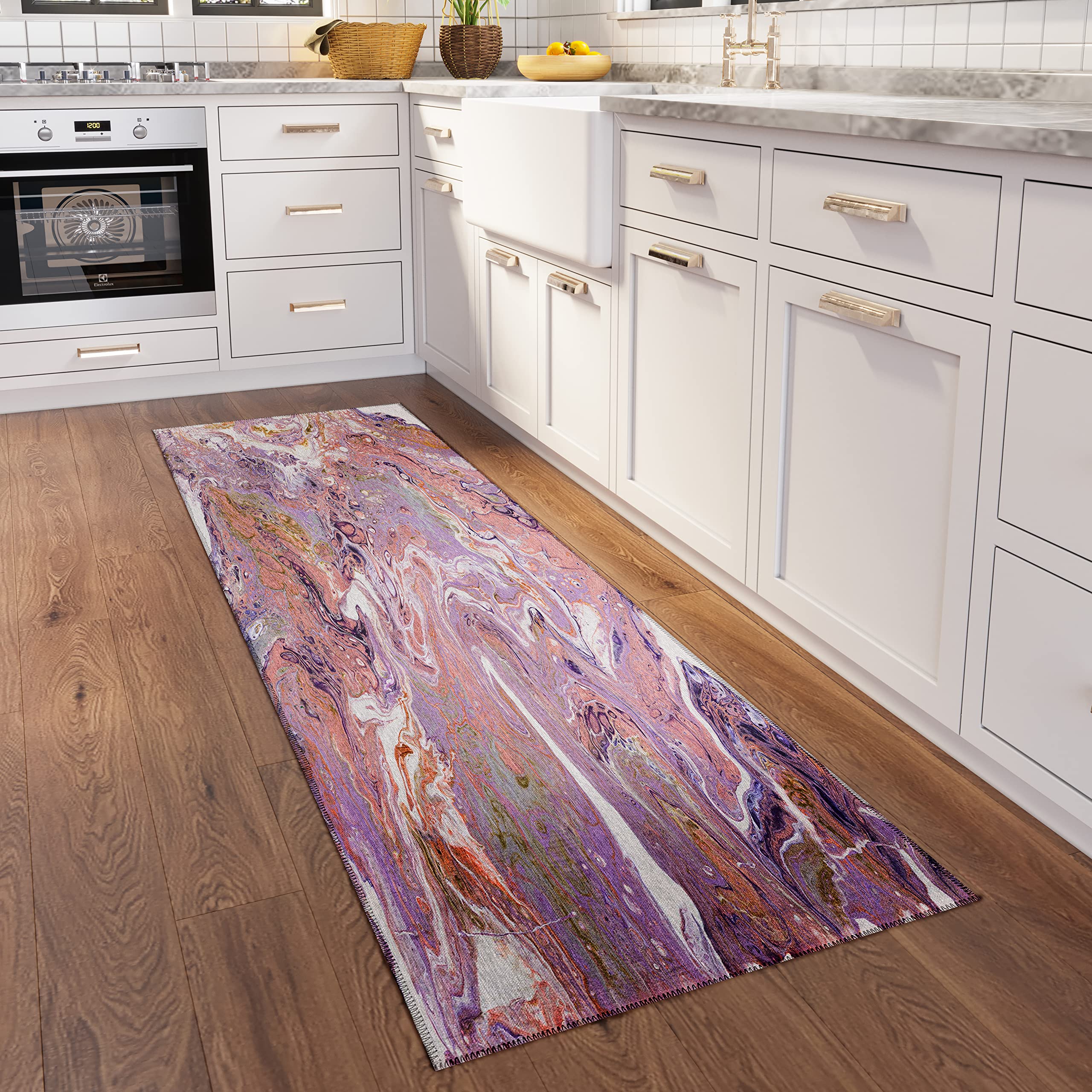 Addison Rugs Karina Akc36 Taffy 2'3" X 7'6" Indoor Outdoor Runner Rug, Easy Clean, Machine Washable, Non Shedding, Bedroom, Entry, Living Room, Dining Room, Kitchen, Patio Rug