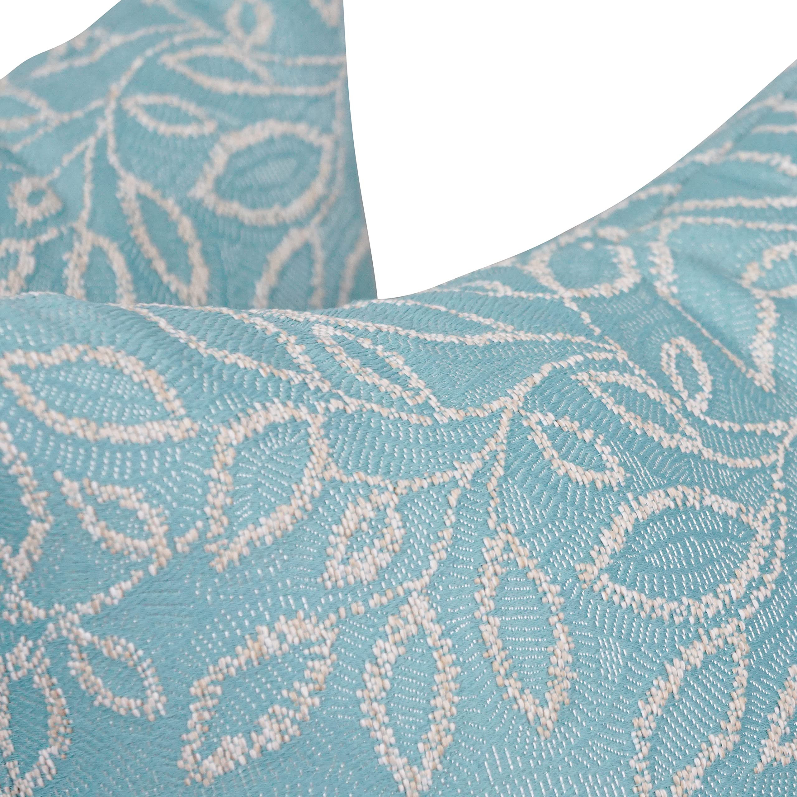 Blazing Needles Square Polyester Jacquard Throw Pillows, 17&quot;, Florian Caribb 2 Count