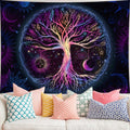 Forater Tree Of Life Tapestry Wall Hanging Colorful Life Tree Tapestries Aesthetic Sun And Moon Galaxy Wall Tapestry For Bedroom