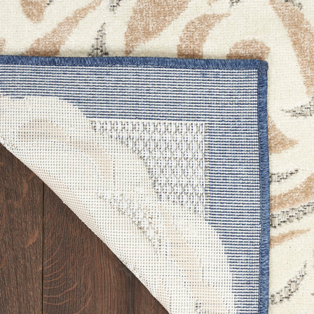 Nourison Aloha Indoor/Outdoor Modern Blue/Grey 5'3' X 7'5' Area Rug, Easy Cleaning, Non Shedding, Bed Room, Living Room, Dining Room, Kitchen (5X7)