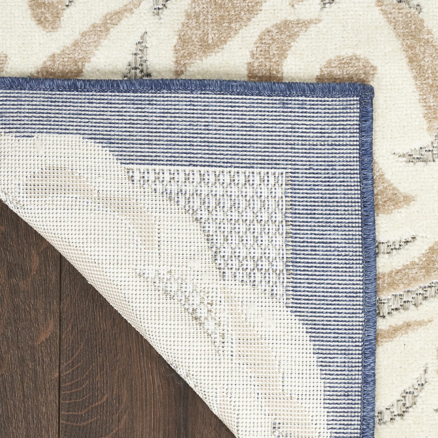 Nourison Aloha Indoor/Outdoor Modern Blue/Grey 6' X 9' Area Rug, Easy Cleaning, Non Shedding, Bed Room, Living Room, Dining Room, Kitchen (6X9)