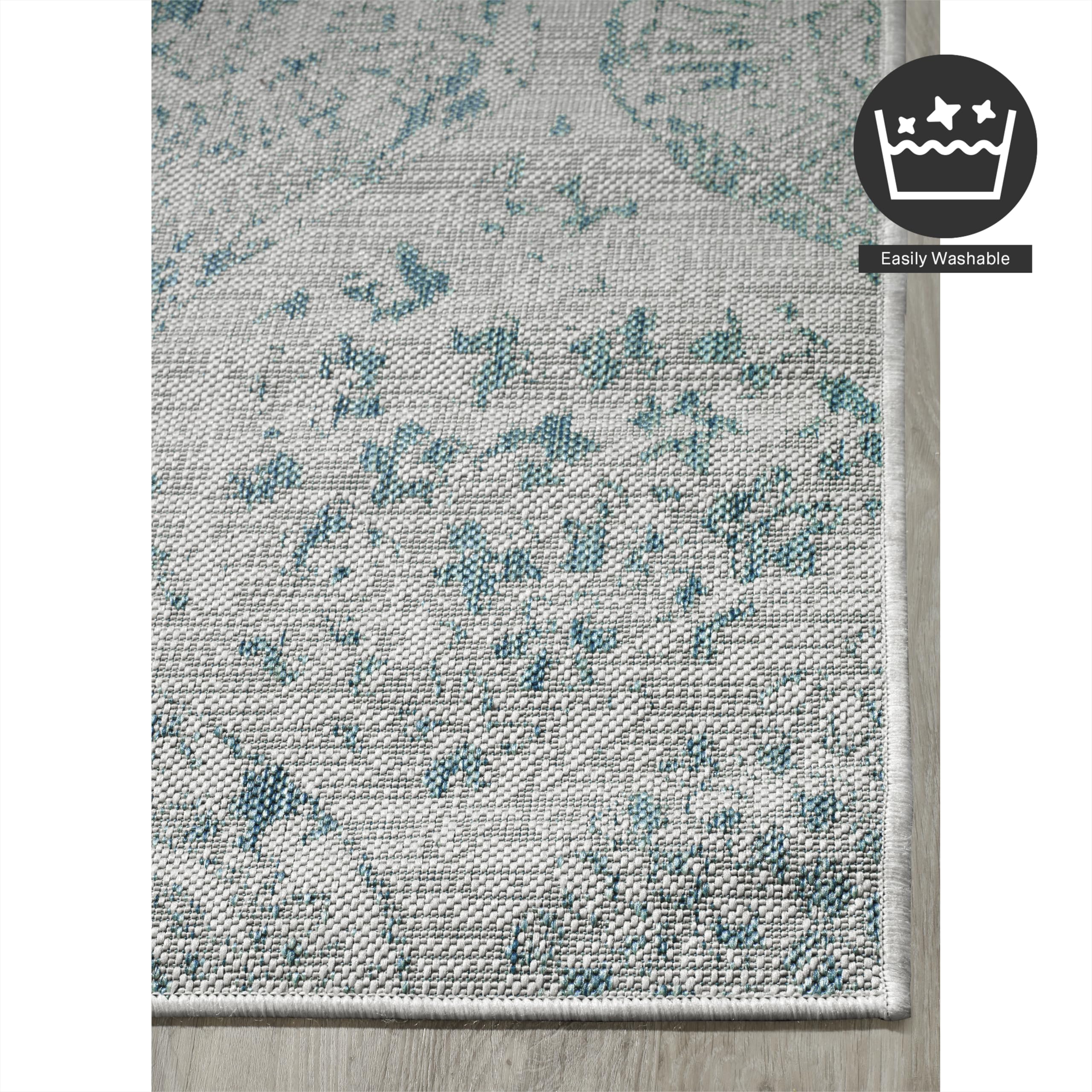 Fh Home Flat Woven Outdoor Rug - Waterproof, Easy To Clean, Stain Resistant - Premium Polypropylene Yarn - Distressed Farmhouse