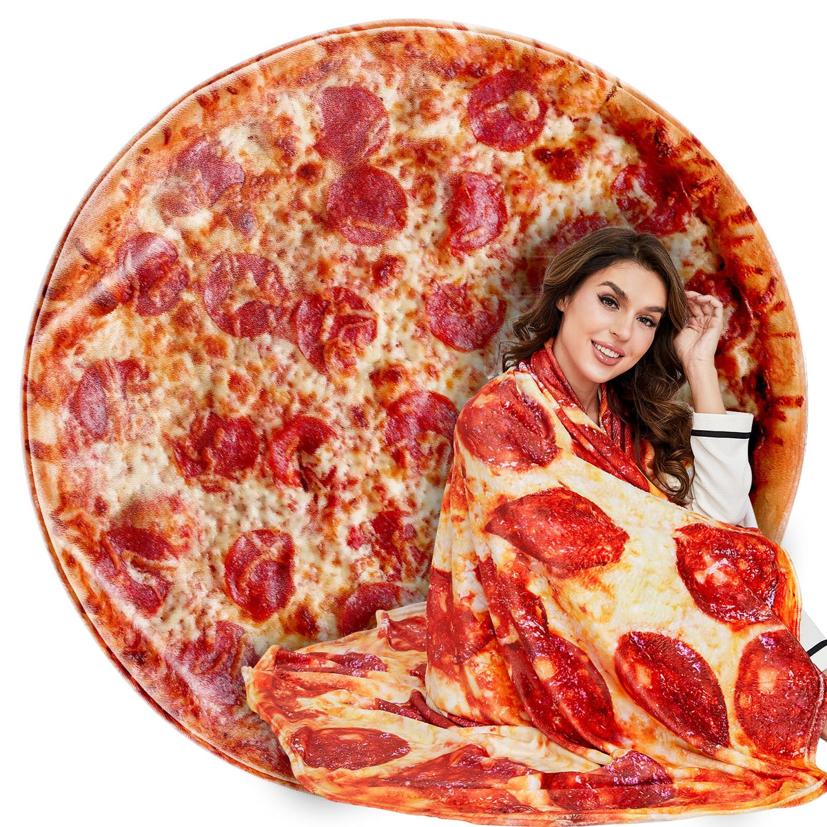 Lhedon Gifts For Men Pizza Blanket Adult Size 71 Inch, Graduation Gifts For Him, From Son, Pepperoni Pizza Food Blanket For Adul