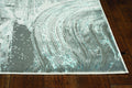 HomeRoots 3' X 5' Silver Or Blue Abstract Brushstrokes Area Rug