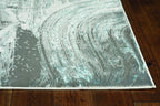 HomeRoots 3' X 5' Silver Or Blue Abstract Brushstrokes Area Rug