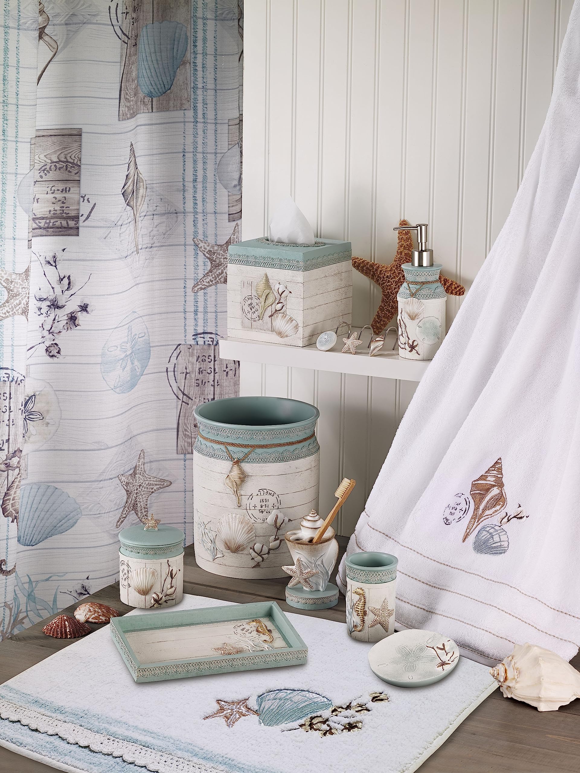 Avanti Linens - Bath Towel, Soft & Absorbent Cotton, Farmhouse Inspired Bathroom Decor (Farmhouse Shell Collection)