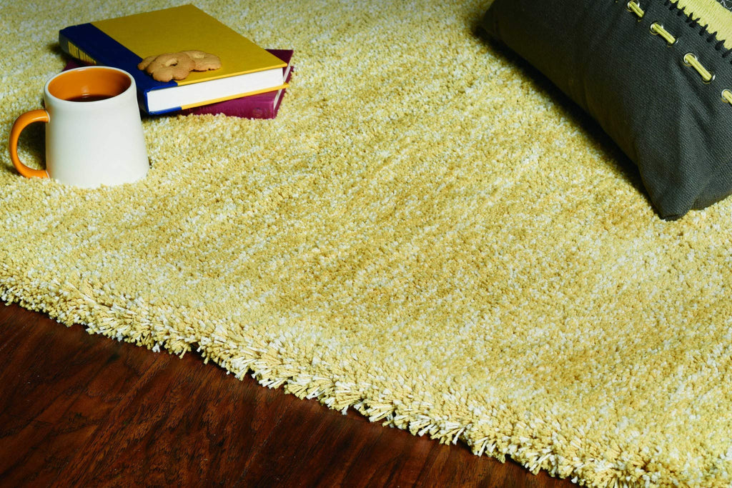 HomeRoots Decor 7'6' X 9'6' Polyester Yellow Heather Area Rug