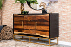 Coaster Home Furnishings 2-Drawer Accent Cabinet Black Walnut and Gold