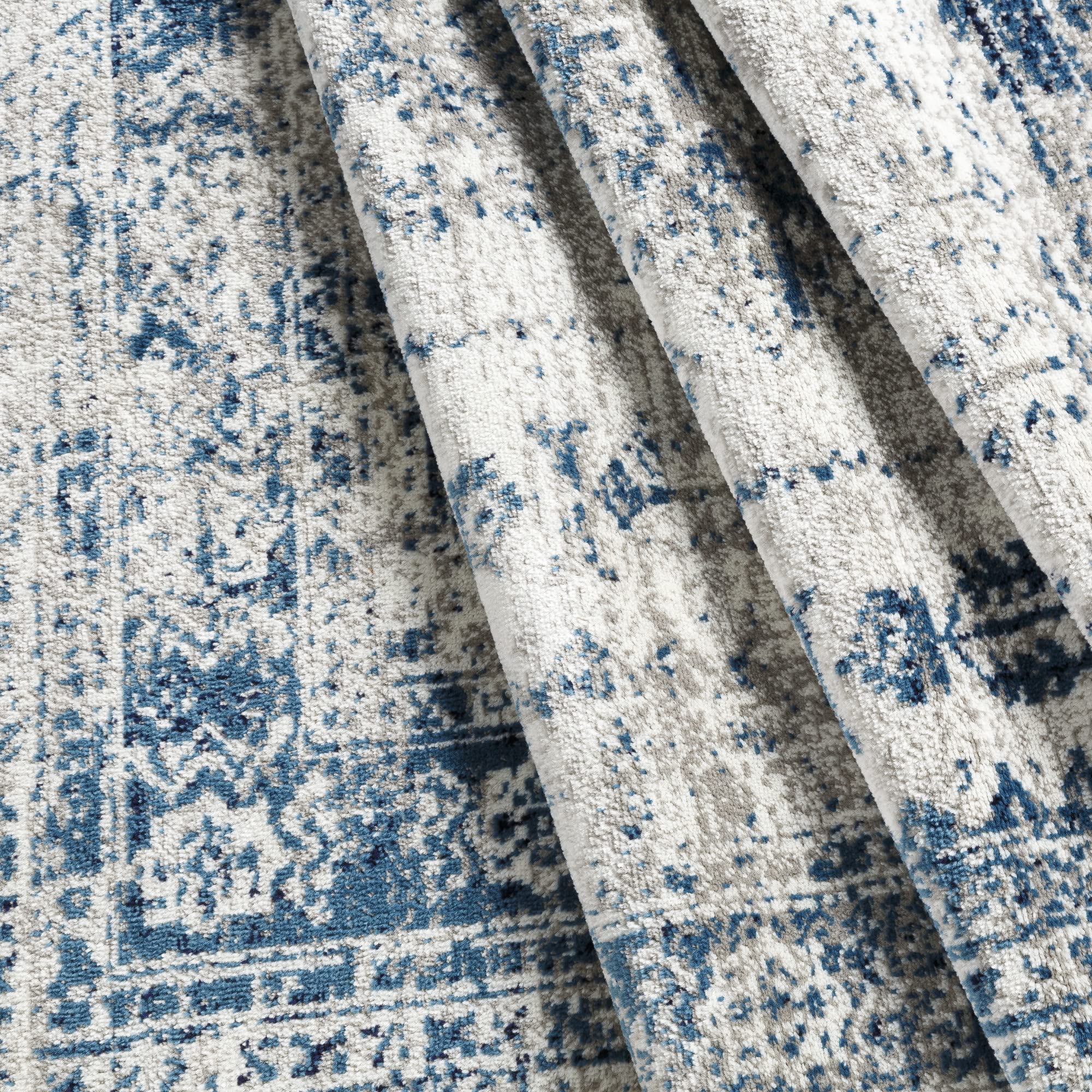 Livabliss Desta Vintage Oriental Area Rug,8'10'' X 12',Blue/White