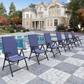 Phi Villa Outdoor Patio Folding Chairs Set Of 6, Portable Patio Dining Chairs With Adjustable Backrest For Outside, Garden, Lawn