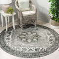 SAFAVIEH Tucson Collection Area Rug - 7 Round, Dark Sage/Ivory, Geometric Design, Machine Washable Indoor/Outdoor & Washable-Id