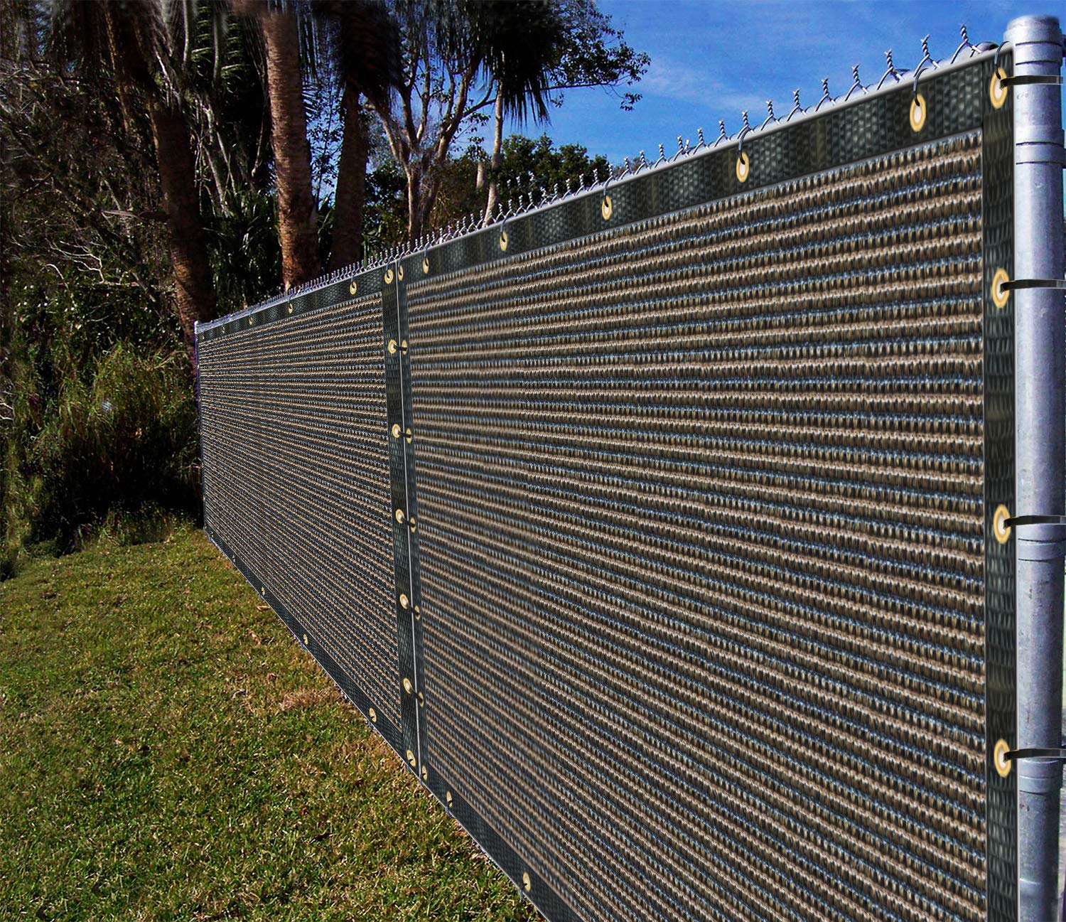 Ifenceview 4'X5' To 4'X50' Brown Shade Cloth/Fence Privacy Screen Fabric Mesh Net For Construction Site, Yard, Driveway, Garden,