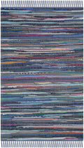 SAFAVIEH Rag Rug Collection Accent Rug - 23 x 5, Purple & Multi, Handmade Boho Stripe Cotton, Ideal for High Traffic Areas in 