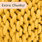 Adyrescia Chunky Knit Blanket Throw | 100% Hand Knit With Jumbo Chenille Yarn (60''X80'', Harvest Yellow)