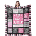 Cujuyo Christian Gifts For Women Blanket 80'X60' - I Am A Child Of God Blankets - Inspirational Religious Gifts - Catholic Spi