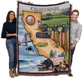 Pure Country Weavers State Of California Blanket - Gift Tapestry Throw Woven From Cotton - Made In The Usa (72X54)