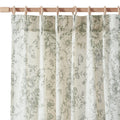 Jinchan Pinch Pleated Curtains Floral Linen Curtains For Living Room 90 Inches Long Green Peony Flower Printed Curtains Rod Pock
