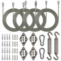 Amgo Hardware Kit Set For Rectangle/Square Sun Shade Sails Canopy, Easy-Tensioning, 316 Military-Grade Stainless Steel(6 Inch Ha