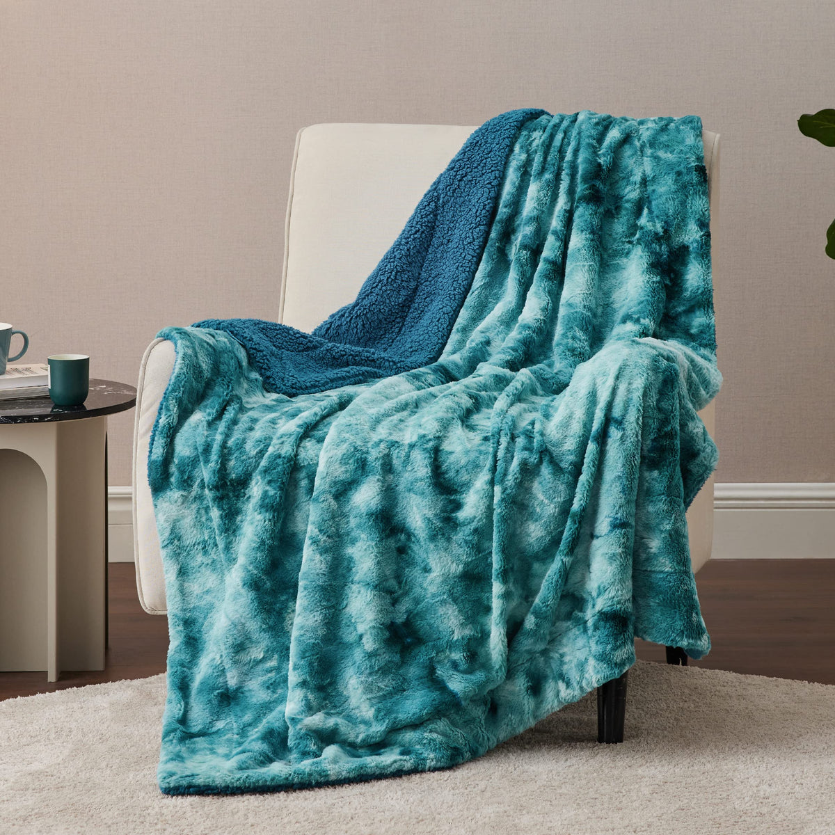 Bedsure Fuzzy Blanket Twin Size - Teal, Soft And Comfy Sherpa, Plush And Furry Faux Fur, Reversible Twin Blankets For Couch, Sof