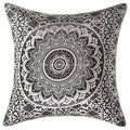 Stylo Culture Decorative Cotton Cushion Cover For Bed 16 Inch X 16 Inch Printed Grey Drawing Room Decor Mandala Ombre Traditiona