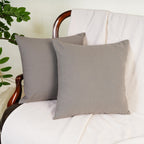 Rely+ Cotton Throw Pillow Covers 16X16 Inchs Set Of 2 Gray Decorative Zippered Cases For Couch Bedroom Sofa Farmhouse Living Roo