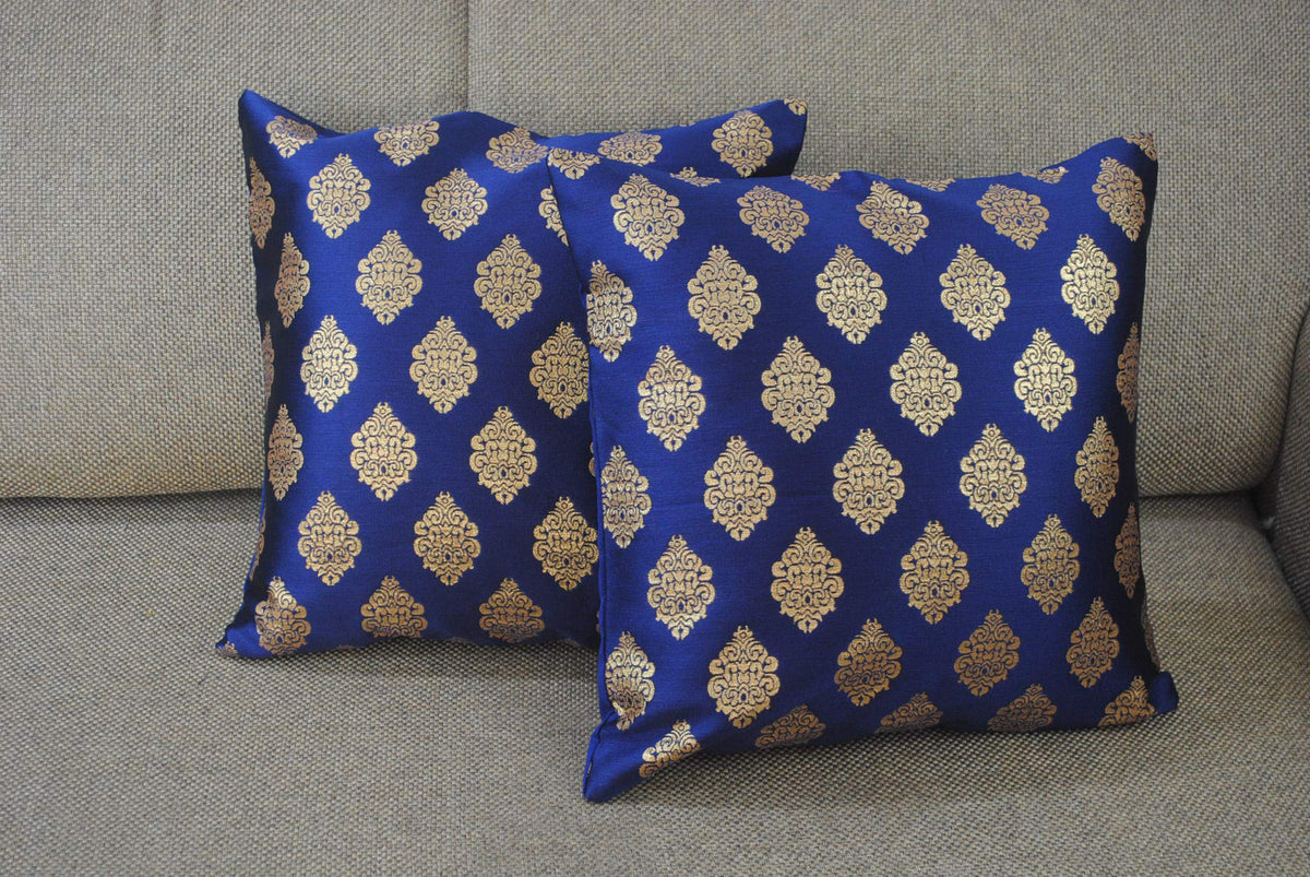 Vireo Dupian Silk Cushion Cover 16X16 InchSet Of 2