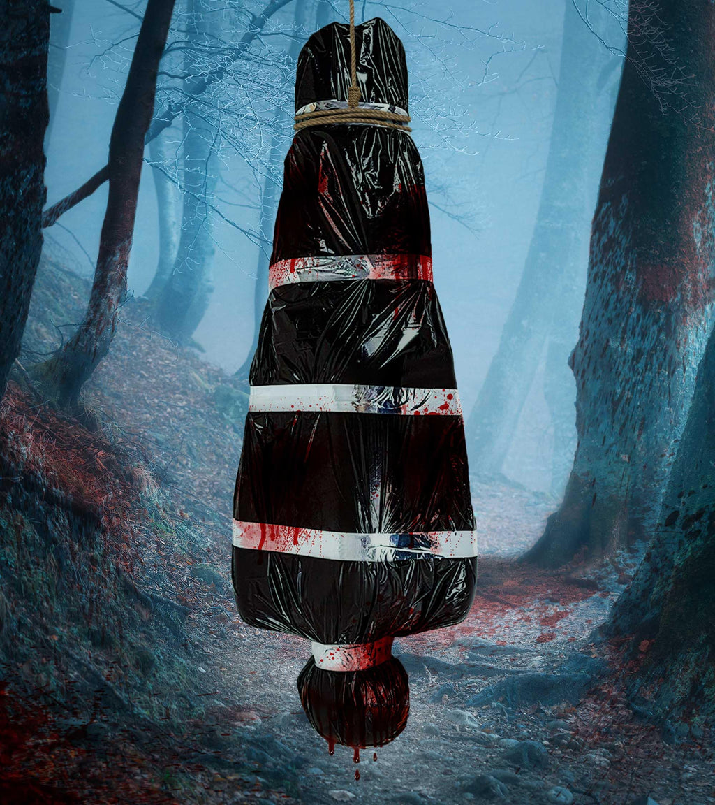 AnanBros 5ft Hanging Corpse Dead Victim Props Halloween Decorations, Haunted Creepy House Halloween Decor,Scary Halloween Decora
