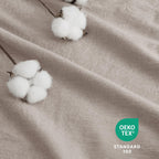 Bedsure 100% Washed Cotton Duvet Cover Full Size - Linen Grey Minimalist Cotton Duvet Cover Linen Like - 3 Pieces Gentlesoft™ Plain Simple Bedding Set With 2 Pillow Shams (Linen Grey, Full, 80'X90')