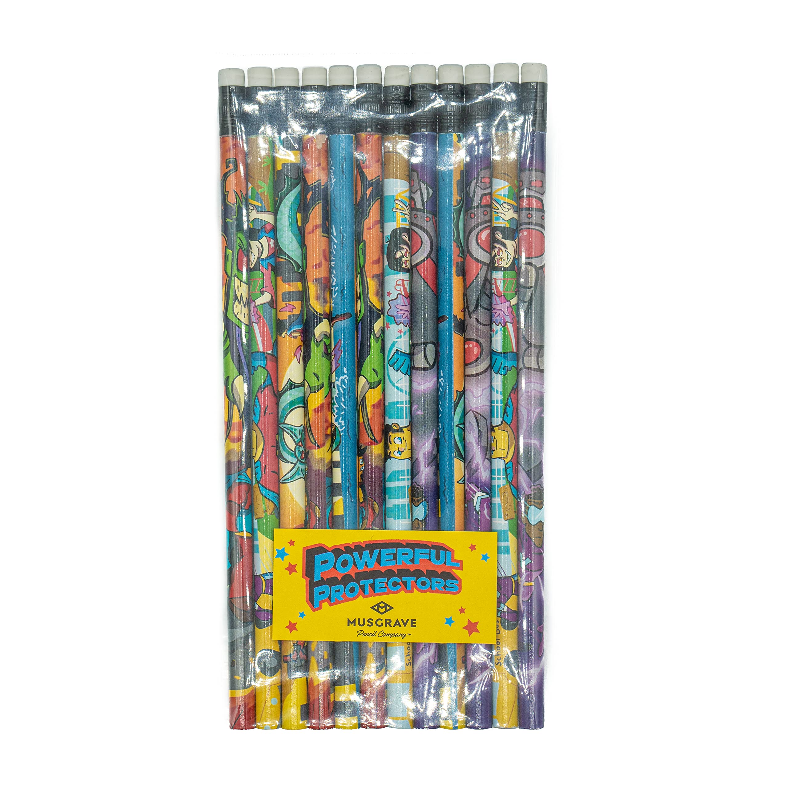Superheroes Pencil Set - Superheroes Design Pack Of 12 Pencils