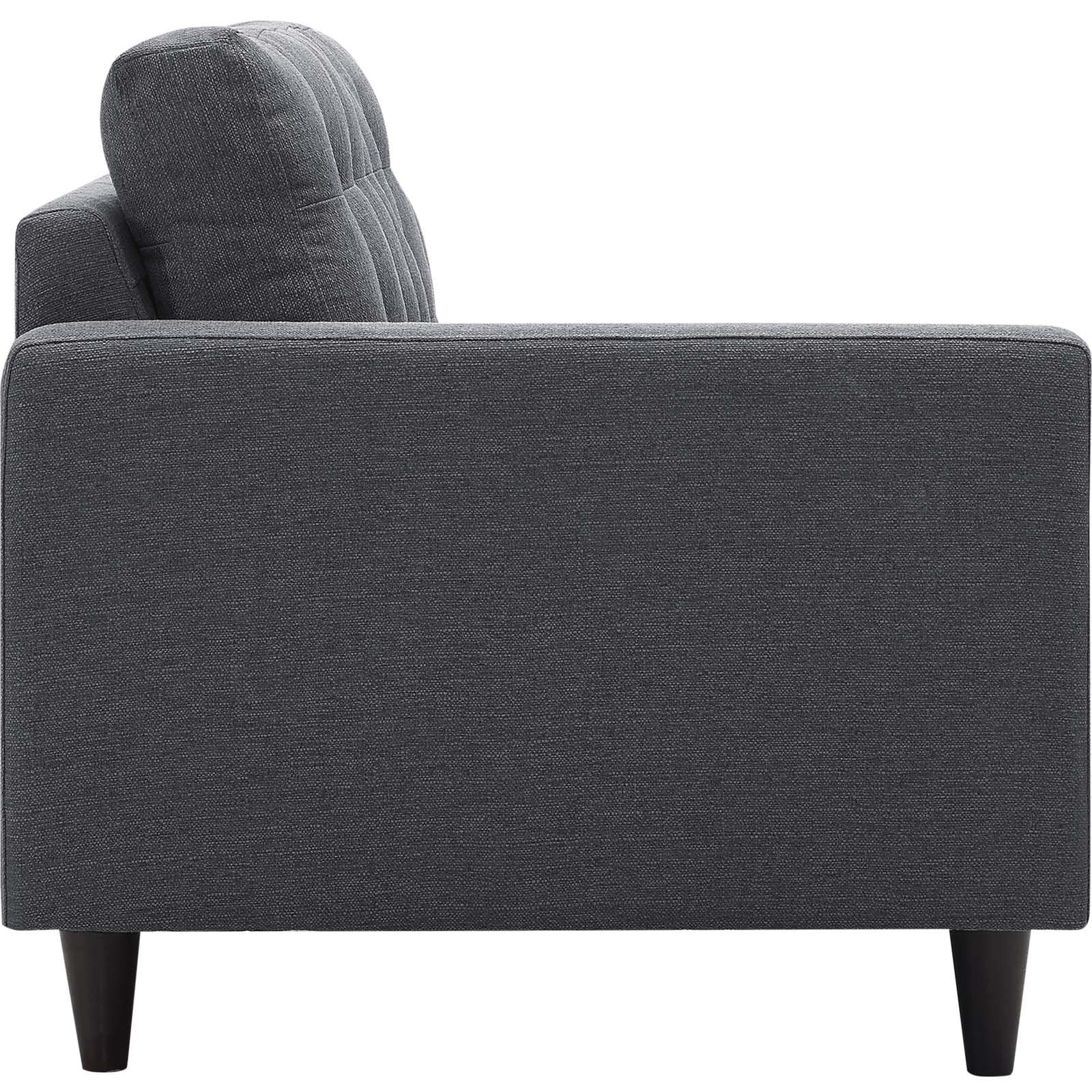 Modway Empress Mid-Century Modern Upholstered Fabric Left-Facing Loveseat In Gray