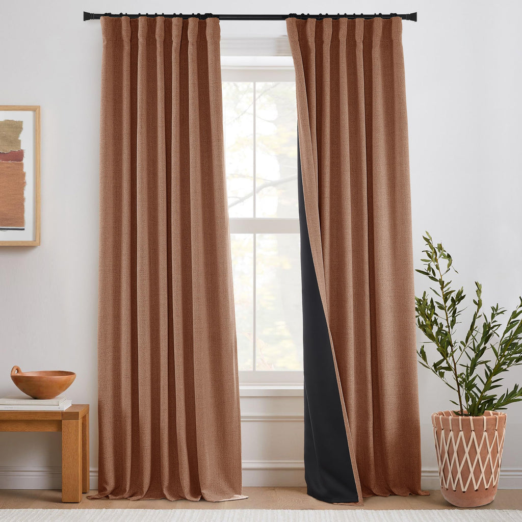 PANELSBURG Rustic Curtains for Cabin Living Room,Blackout Light Blocking Neutral Boho lnsulated Southwestern Western Curtains fo