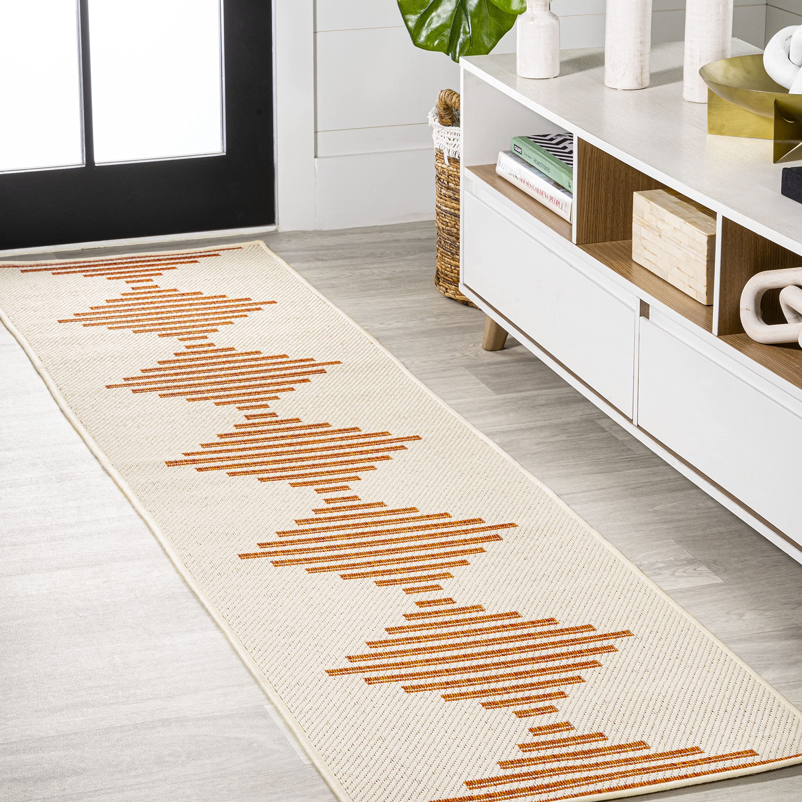 Jonathan Y Smb204A-28 Vinales Diamond Stripe Indoor Outdoor Area-Rug, Scandinavian Southwestern Modern Easy-Cleaning,Bedroom,Kit