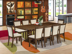 East West Furniture Lamz11-N8-32 11 Piece Kitchen Table Set Includes A Rectangle Dining Table With Removable Leaf And 10 Light Beige Linen Fabric Upholstered Chairs, 42X92 Inch, Walnut