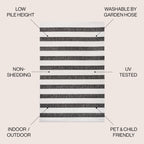 Jonathan Y Smb112B-4 Aveiro Wide Stripe Indoor Outdoor Area Rug, Bohemian, Coastal, Mediterranean Easy Cleaning,Bedroom,Kitchen,Backyard,Patio,Non Shedding, Black/Cream, 4 X 6
