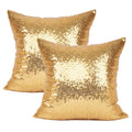 Your Smile Pack Of 2, New Luxury Series Gold Bling Decorative Glitzy Sequin & Comfy Satin Throw Pillow Cover Cushion Case For We