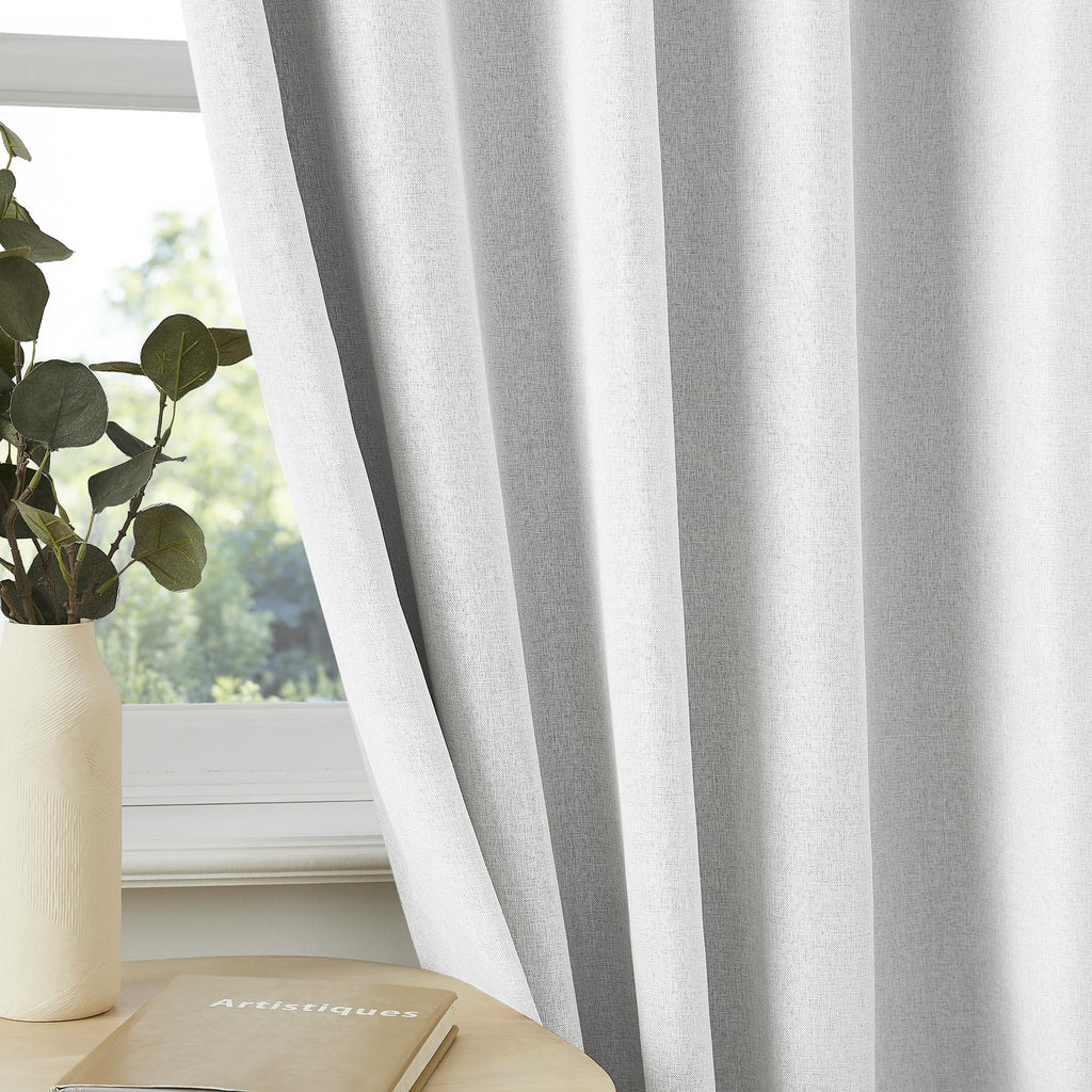 Dualife White Blackout Curtains 102 Inches Long, Pleated Custom Viral Drapes With Hooks,Floor Length To Ceiling Traverse Curtain
