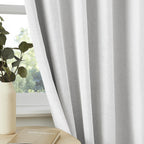 Dualife White Full Blackout Curtains 90 Inch Long 2 Panels,Pinch Pleated Folding Accordion Energy Saving Curtains With Hooks For