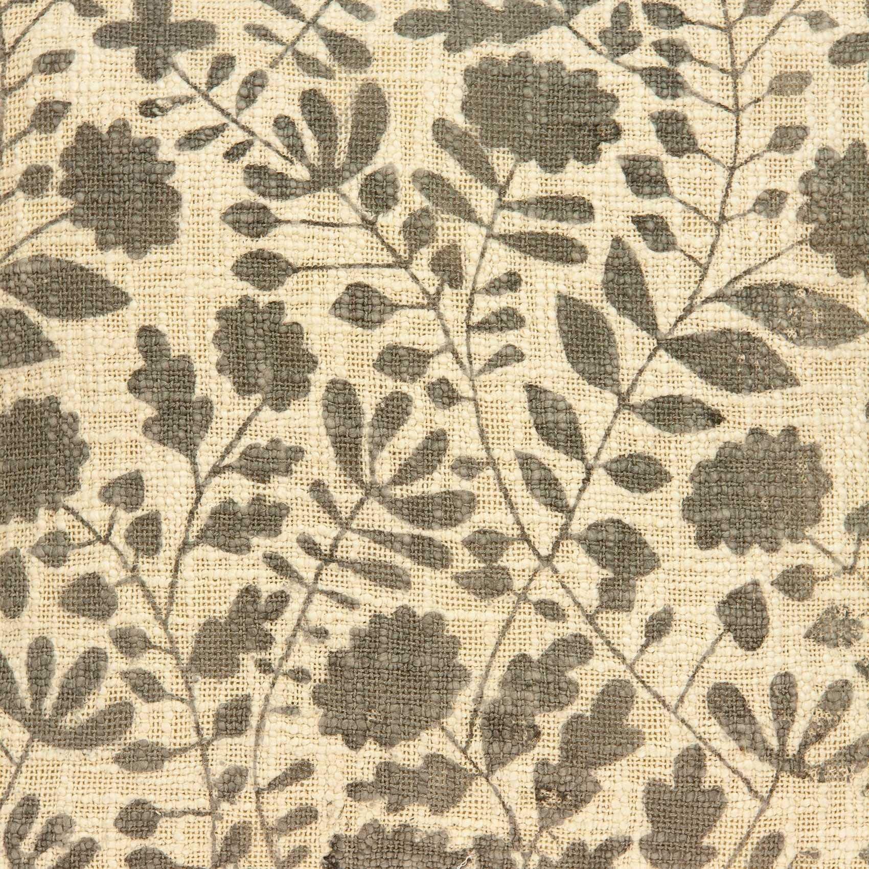 HomeRoots 100% Cotton Parkland Collection Hina Transitional Beige Floral Print Pillow Cover with Down Insert