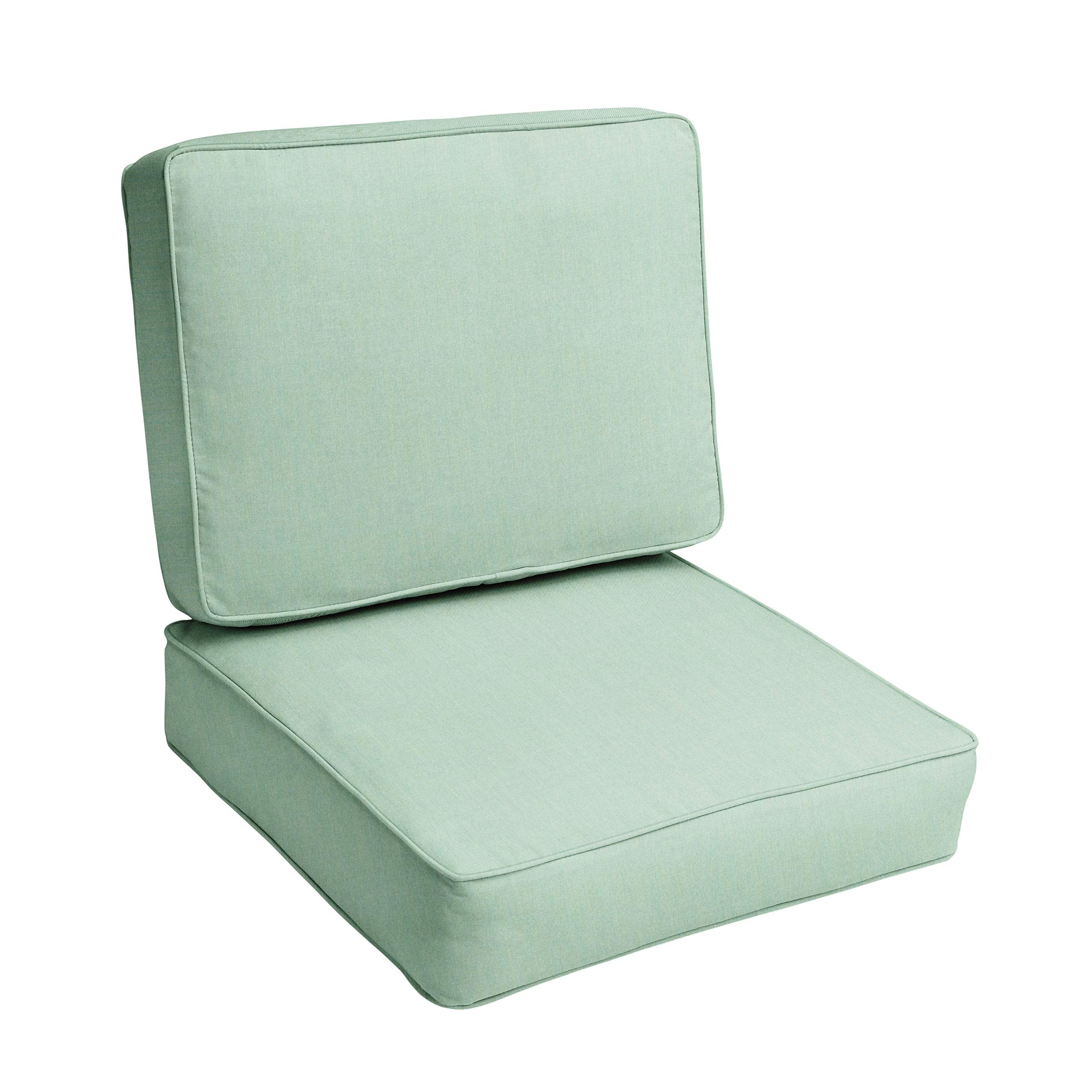 Sorra Home Sunbrella Canvas Spa Outdoor Seat And Back Cushion Set, 22 In X 22 In X 4