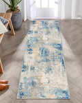 Lahome Modern Abstract Runners for Hallways, 2x7 Washable Carpet Runner Rug for Kitchen, Soft Washable Non Slip Blue Floor Throw