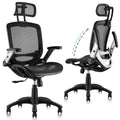 Gabrylly Ergonomic Office Chair, High Back Home Desk Chair With Headrest, Flip-Up Arms, 90-120° Tilt Lock And Wide Cushion, Big And Tall Mesh Chairs For Man Woman, Black Task Chair