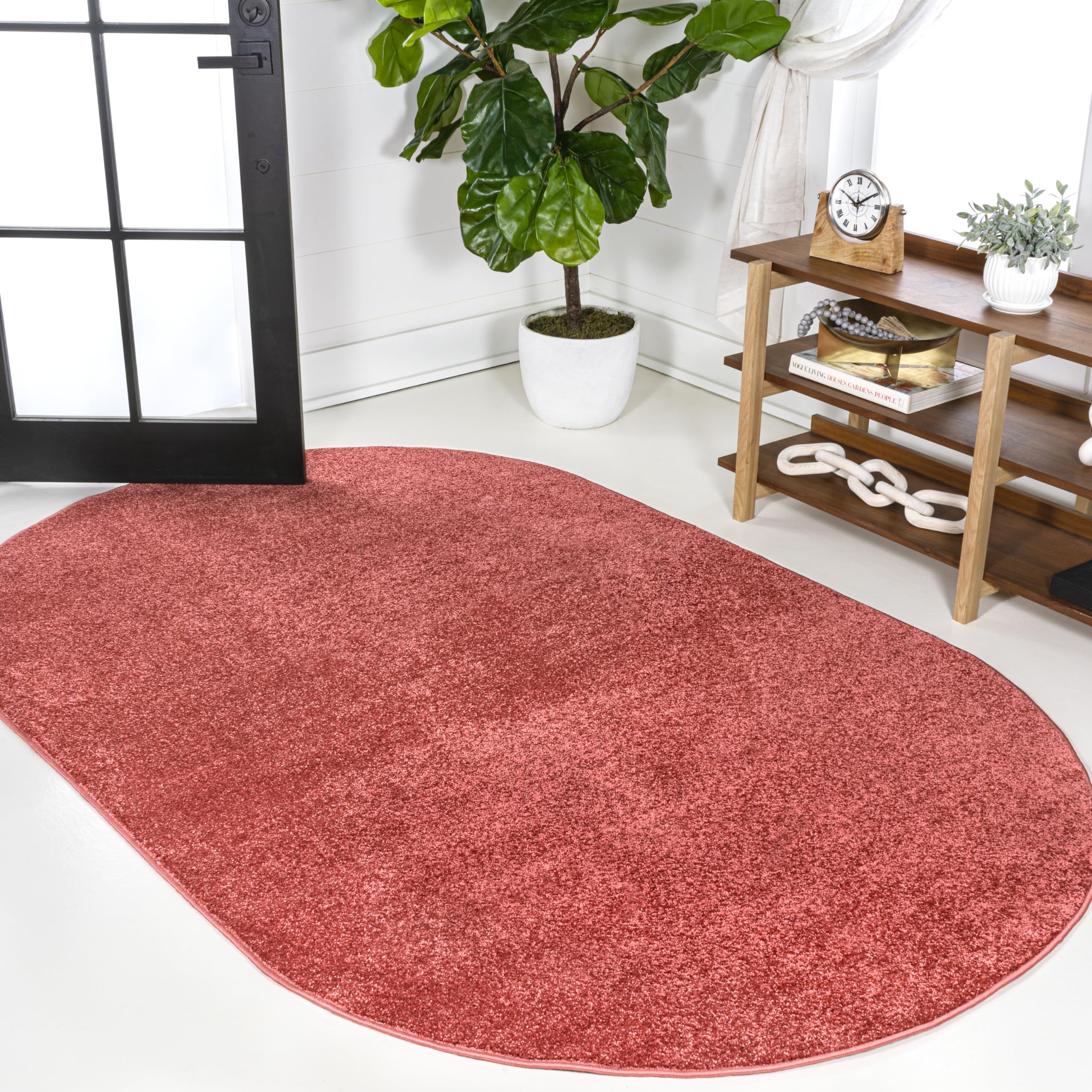 JONATHAN Y SEU100E-6OV Haze Solid Low-Pile Area Rug, Coastal, Bohemian, Minimalist, Classic, Farmhouse, Casual, Glam for Living 