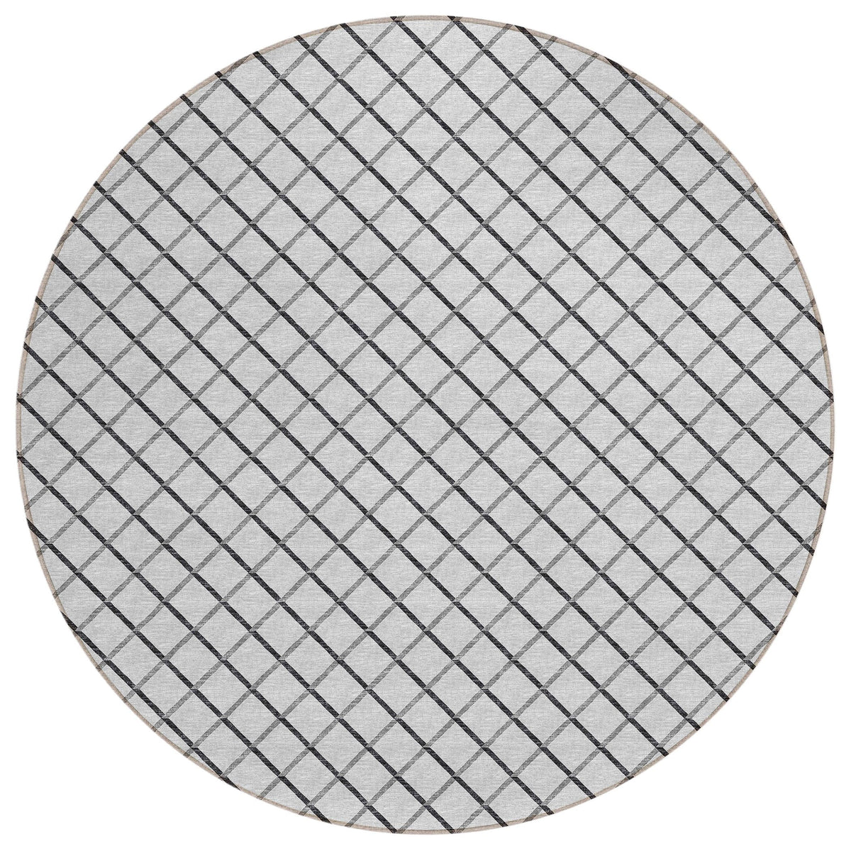 Dalyn Rugs York Yo1 Gray 6' X 6' Indoor Outdoor Round Rug, Easy Clean, Machine Washable, Non Shedding, Bedroom, Living Room, Dining Room, Kitchen, Patio Rug