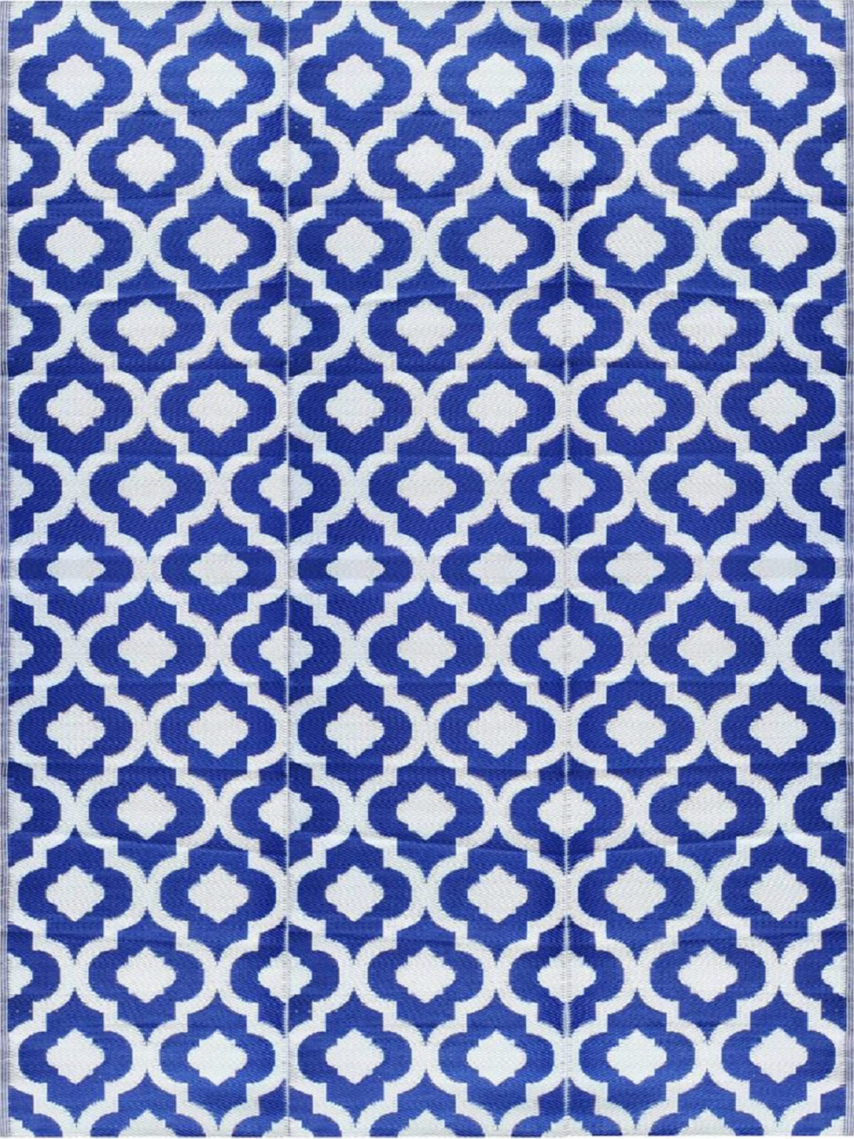 Balajeesusa Outdoor Rug - 9X12 Blue, Reversible Recycled Plastic Straw Outdoor Patio Rugs Clearance Waterproof Large Rv Camper R