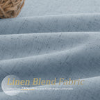 Jowels Blue Linen Blackout Curtains 84 Length 2 Panels Set For Living Room Bedroom, 100% Black Out Thermal Insulated Linen Drape